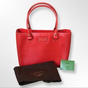 Kate Spade New York Wellesley Quinn Purse Bag Handbag Tote RED Excellent Used